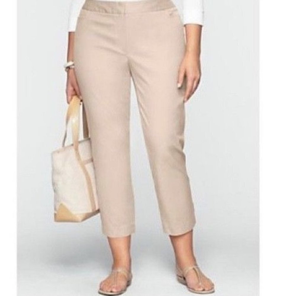 NWT Talbots Cream Heritage Straight Leg Pant